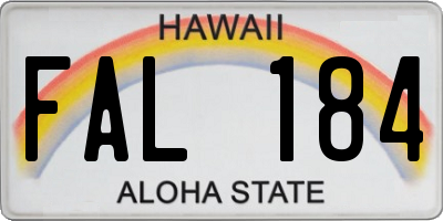 HI license plate FAL184