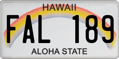 HI license plate FAL189