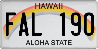 HI license plate FAL190
