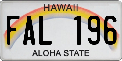 HI license plate FAL196