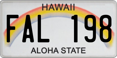 HI license plate FAL198