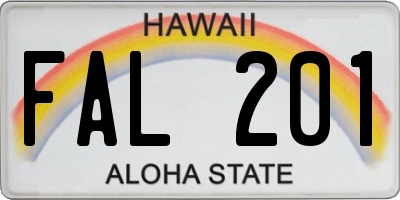 HI license plate FAL201