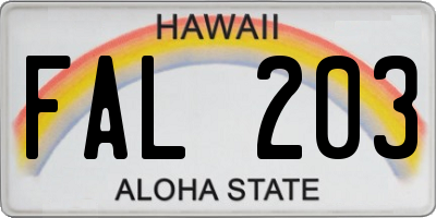 HI license plate FAL203
