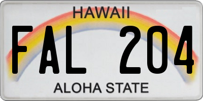 HI license plate FAL204