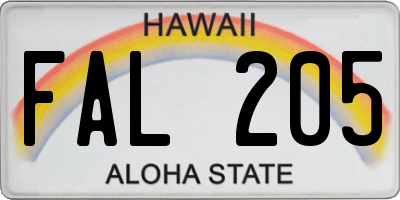 HI license plate FAL205