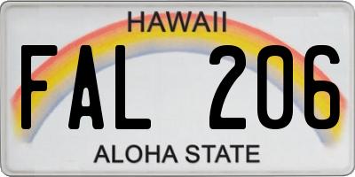 HI license plate FAL206