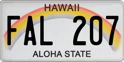 HI license plate FAL207