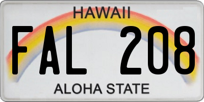 HI license plate FAL208
