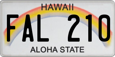 HI license plate FAL210