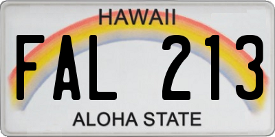 HI license plate FAL213