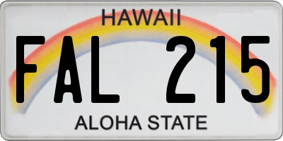 HI license plate FAL215