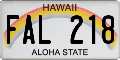 HI license plate FAL218
