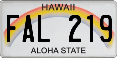 HI license plate FAL219