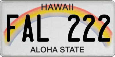 HI license plate FAL222