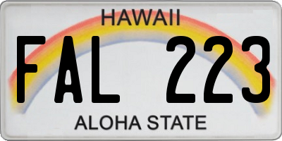HI license plate FAL223
