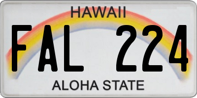 HI license plate FAL224