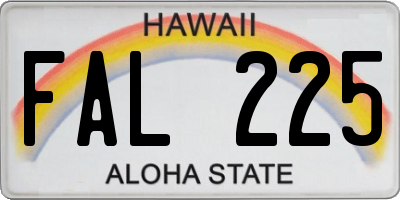 HI license plate FAL225