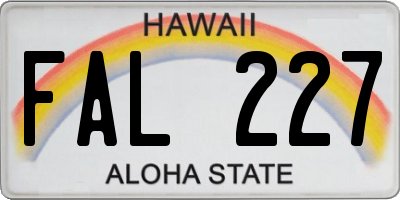 HI license plate FAL227