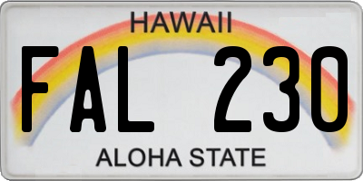 HI license plate FAL230