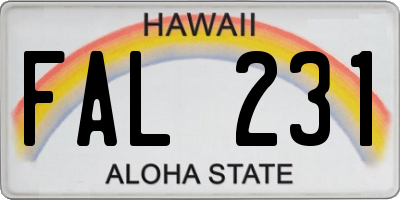 HI license plate FAL231