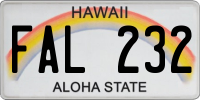 HI license plate FAL232