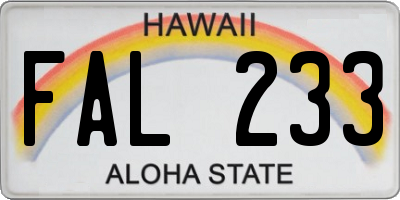 HI license plate FAL233