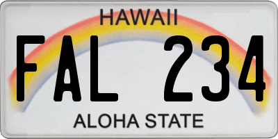 HI license plate FAL234