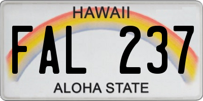 HI license plate FAL237