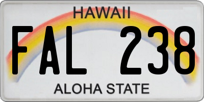 HI license plate FAL238