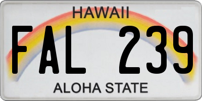 HI license plate FAL239