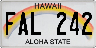 HI license plate FAL242