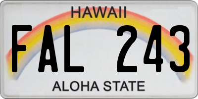 HI license plate FAL243