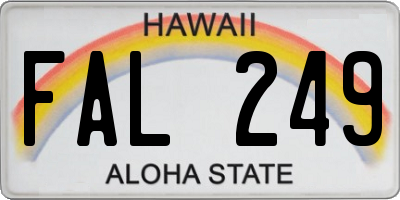 HI license plate FAL249
