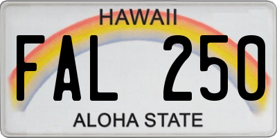 HI license plate FAL250