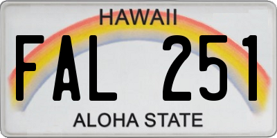 HI license plate FAL251