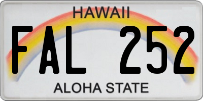 HI license plate FAL252