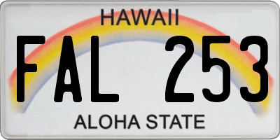 HI license plate FAL253