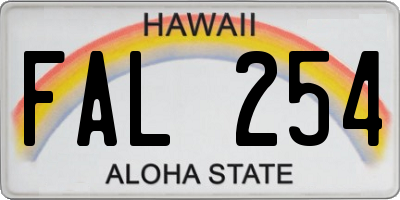 HI license plate FAL254