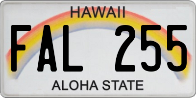 HI license plate FAL255
