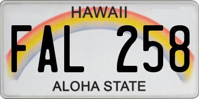 HI license plate FAL258