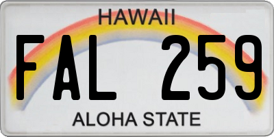 HI license plate FAL259