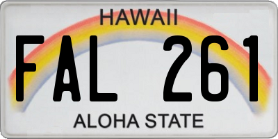 HI license plate FAL261