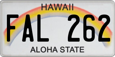 HI license plate FAL262