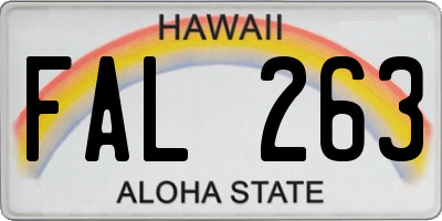 HI license plate FAL263