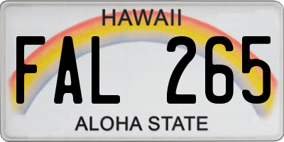 HI license plate FAL265