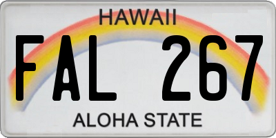 HI license plate FAL267