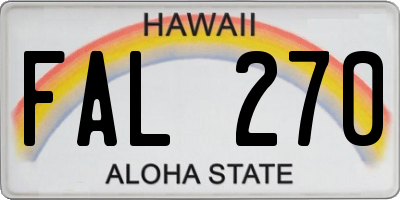 HI license plate FAL270