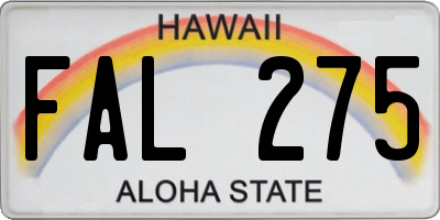 HI license plate FAL275