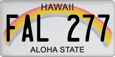 HI license plate FAL277