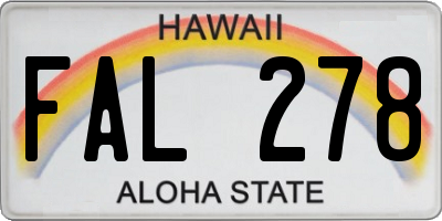 HI license plate FAL278